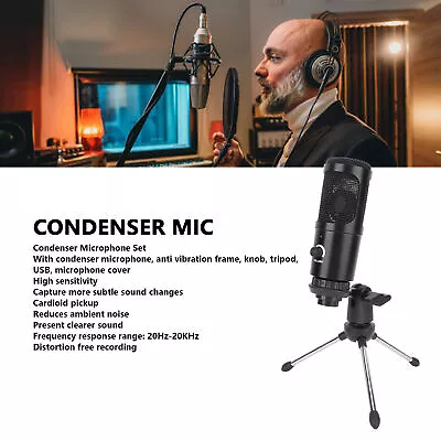 Condenser Microphone Bundle PC Computer USB Microphone For Gaming Livestream • $43.27