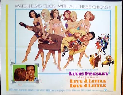 LIVE A LITTLE LOVE A LITTLE Half Sheet Movie Poster ELVIS PRESLEY McGINNIS Art • $300