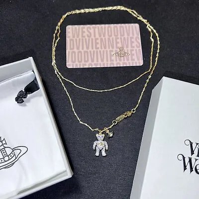 Vivienne Westwood Nana Bling Teddy Bear Necklace Pendant With Box～A48 • $127