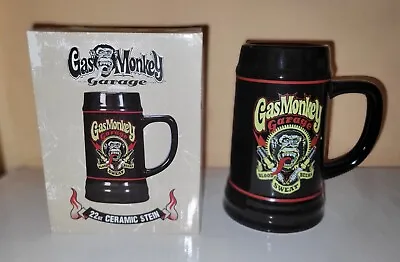 3 New Authentic Gas Monkey Ceramic Steins Black 22oz. New In Box • $23.39