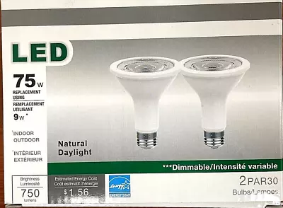 2-Pack PAR30 LED 9W Dimmable Bulb 75w Equiv.E26 Base Indoor/outdoor (398-506) • $10.50