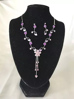 Necklace And Earring Set  - Daisy Flower - White Black Blue Pink Purple • $6.80