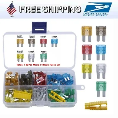 140pcs Assortment Micro2 ATR Blade Fuses Kit For Car Boat RV Truck SUV 5-30A • $14.99