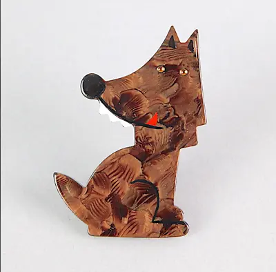 Happy Wolf  Brooch By Marie-Christine Pavone • $121.85