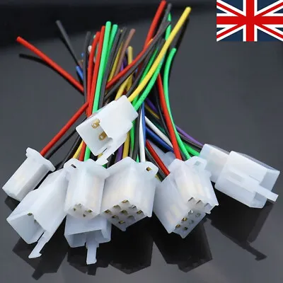 2.8mm Connector Plug Socket 2/3/4/6 Way Pin Male&Female W/Wire Motorcycl Car • £3.41