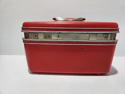 Vintage Samsonite Makeup Cosmetic Travel Train Case Hardshell Red • $44.96