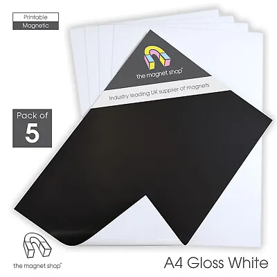 £7.95 • Buy 5 Magnetic Inkjet Photo Paper Sheets, A4 GLOSS Printable Fridge Magnet Printing