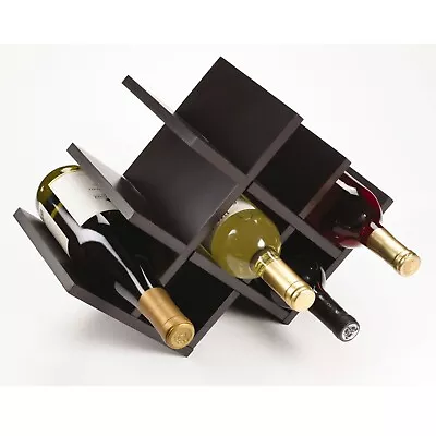 8-Bottle Mariposa Wine Rack Modern Design Dark Brown Finish • $110.54