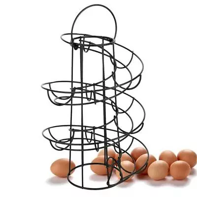Modern Metal Egg Skelter Holder Wire Rack Organiser Stand Up To 24 Eggs • £17.27