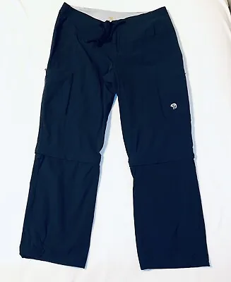 Mountain Hardwear Womens Pants Black Convertible 10 Cargo Pockets Nylon Zip Off • $14.49