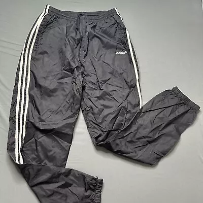 Vintage Adidas Track Pants Mens L Black Classic Stripes Athletic Joggers 90s • $24.99