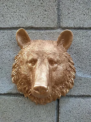 Gold BEAR Head WALL MOUNT Decoration LODGE CABIN Log • $45.99