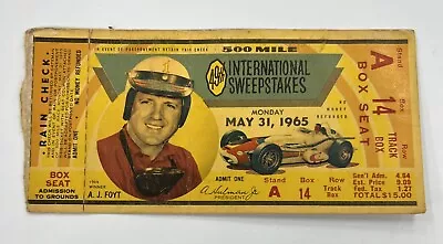 1965 Indianapolis 500 Ticket Stub • $27