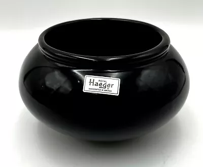 Vntg 1990 Royal Haeger Pottery #3175 Gloss Black Planter/Vase Original Stickers • $28