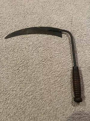 Vintage/Antique Sickle Scythe Rustic Farm Tool W/ Wood Handle • $8.15