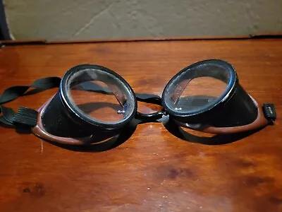 Vintage Style Industrial Safety Motorcycle Metal Goggles Unbranded.  • $25.95