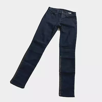 J Brand Leather Pieced Skinny Leg Stretchy Jeans In Bluebird Size 26 • $29.99