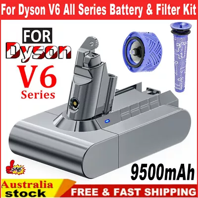 9500mAh For Dyson V6 Battery & Filter Kit DC58 DC59 DC61 DC62 Animal SV03 SV04 • $45.56