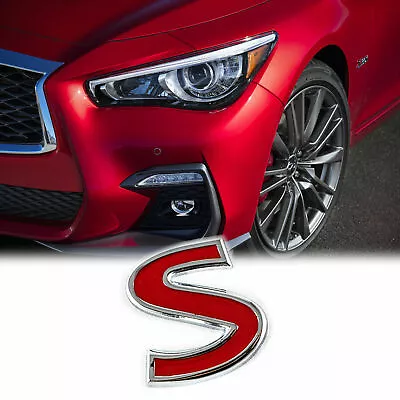 1x Metal Sport Red S Auto Emblem Trunk Lid Side Fender Decal Badge For Infiniti • $8.48