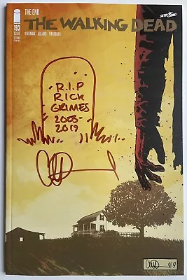 WALKING DEAD #193 W/RICK TOMBSTONE REMARQUE & SIGNED BY CHARLIE ADLARD 2ND PRINT • £19.95