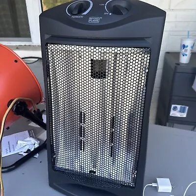 NEW 1500-Watt Black Electric Tower Quartz Infrared Space Heater With Thermostat • $45
