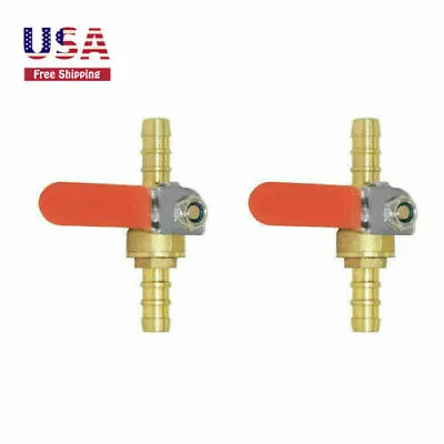 Brass Ball Valve Mini Shut Off Switch 3/8 X3/8  Hose Barb Tubing Fitting 2pcs • $18.69