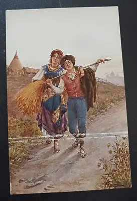 Vtg Postcard A. Bompiani - Costumi Romani 1923 Gypsy Costumes Italy Art Unposted • $11.95