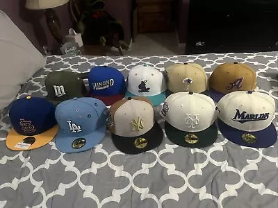 New ERA Fitted Hat Lot 7 3/8 And 7 1/2 Brand New Yankees Dodgers Mets • $0.99