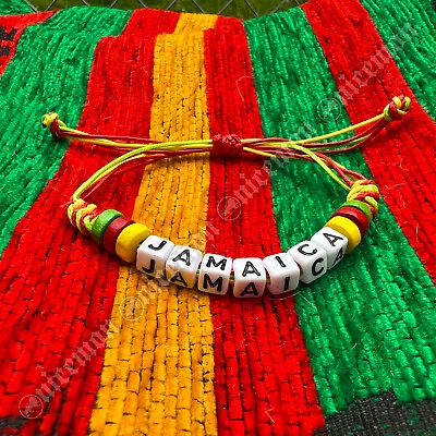 $10.99 • Buy Jamaica Rasta Dice Style Beads Band Bracelet Wrist Bracelet Toggle SZ FIT