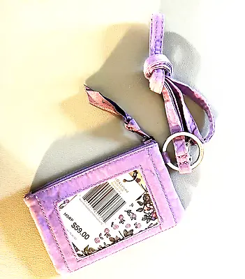 Vera Bradley Mokara Orchid ID Key FOB Change Purse & Lanyard Microfiber  New • $8.97