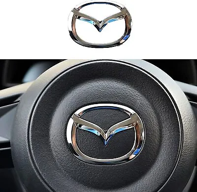 Chrome Silver Car Steering Wheel Emblem Logo Badge For Mazda 3 6 CX-3 CX-5 CX-9 • $9.99