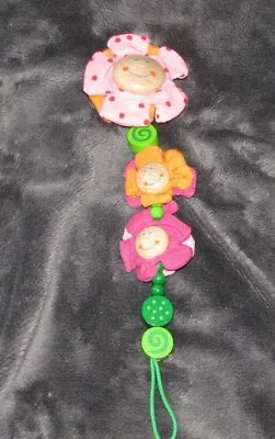 Haba Wood Wooden Pacifier Holder Clip Baby Girl Flowers • $10.99