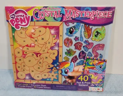 New Bendon My Little Pony Crystal Masterpiece Hasbro Wood & 40 Stickers Crafts • $9.99