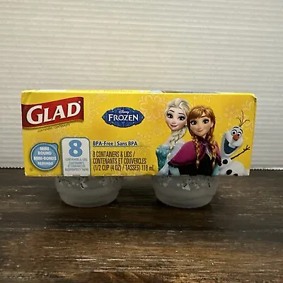 Disney Frozen 8 Pack Food Containers Plastic Glad Mini Round Storage Lids 4oz • $9.99