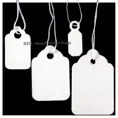 £2.90 • Buy New White Strung Swing Tie Tickets Price Label Tags