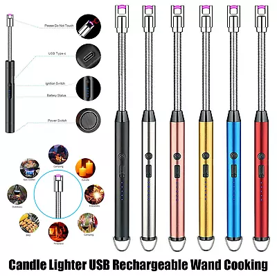 Candle Lighter Electric Arc Lighter USB Rechargeable Wand Flexible Cooking BBQ • £4.75