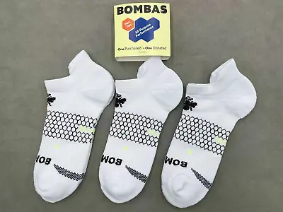 3 Pairs Bombas Men's All-Purpose Performance Ankle Sock Size Large 9-13 White • $21