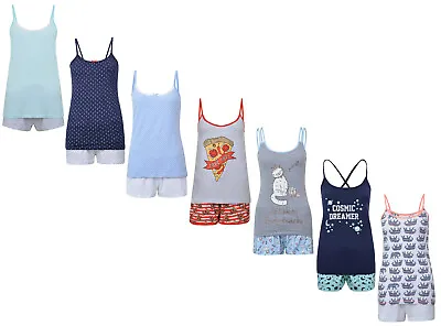 £3.99 • Buy Ladies Short Pyjamas Ex Uk Store Cami Vest Top Shorts Uk 4-20 Womens Night Wear