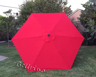 BELLRINO Patio Umbrella 9 Ft Replacement Canopy For 6 Ribs Red Color • $27.99