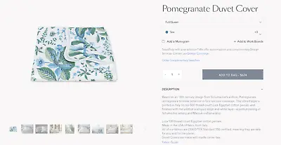 MATOUK Pomegranate Duvet Cover • $399