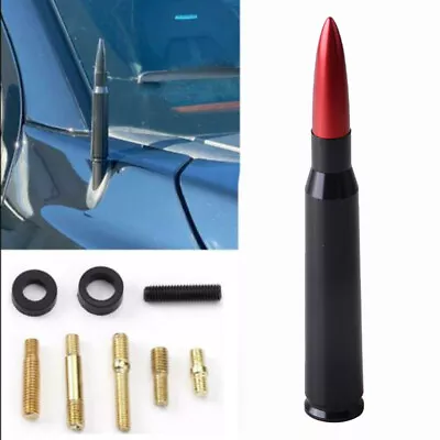 Red Car Bullet Antenna Aluminum Radio FM Antena Kit Universal Screw US NEW • $13.99