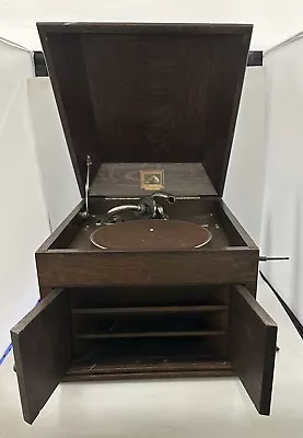 Vintage HMV Table Wind Up Gramophone In Wooden Case (AN_7363) • $95.99