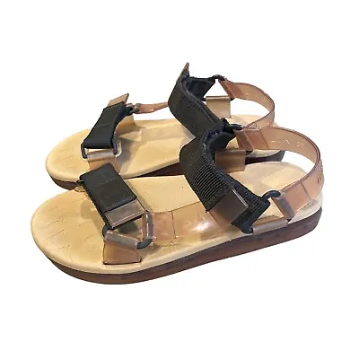 MELISSA PAPETE & RIDER SANDALS SIZE 8 TAN & BLACK Padded Jelly • $38