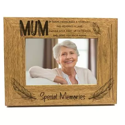 Mum Special Memories Remembrance Photo Frame Gift Oak Wood Finish FW525 • £12.99