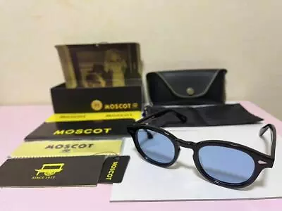 Moscot Sunglasses Size 46□24-145 Lemtosh Black Blue Men's With Soft Case • $111.99