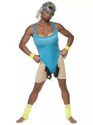 Lets Get Physical Work Out Funny 80'S Bodysuit Instructor Fancy Dress Costume • $75.95