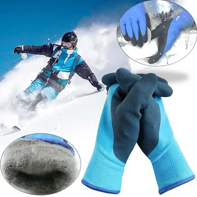 Thermal Fully Latex Coated Windproof Waterproof Cold Winter Safety Work Gloves • £5.49