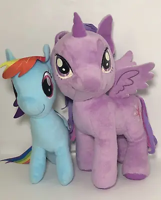 Set Of 2 My Little Pony Purple Twilight & Rainbow Sea Pony Dash Plush • $15.98