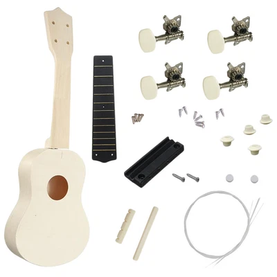 $37.47 • Buy Durable 21'' Soprano Ukulele DIY Parts Kits Christmas Gift Music Learning