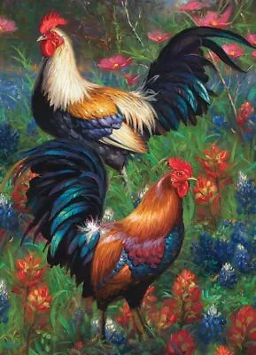 Cobble Hill Roosters 1000 Piece Jigsaw Puzzle By Mark Keathley • $20